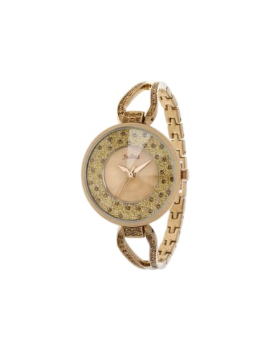 Fashion Champagne Alloy Japanese Quartz Round Alloy Women's Watch 24-27.5mm