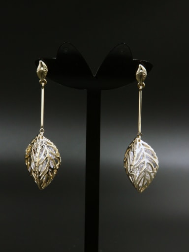 The new Gold Plated Zircon Geometric Drop drop Earring with White