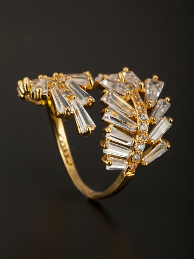 GODKI Luxury Women Wedding Dubai Model No 1000002918 Gold Plated Copper Zircon White Ring