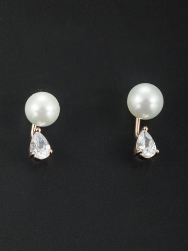 Round style with Gold Plated Pearl Drop drop Earring