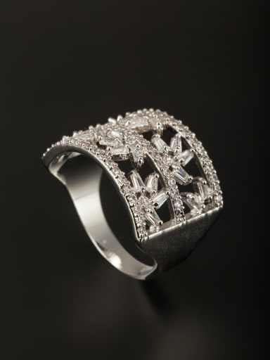 GODKI Luxury Women Wedding Dubai Model No 1000002992 Platinum Plated Copper Zircon Ring