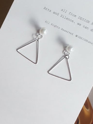 Triangle Silver-Plated 925 Silver Silver Drop drop Earring