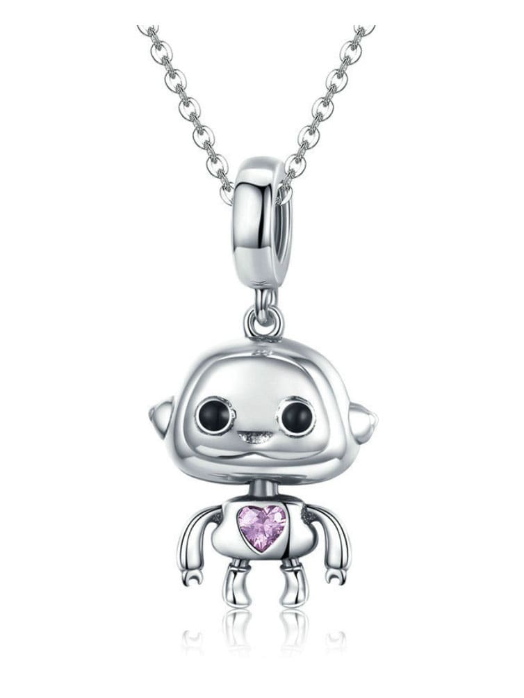 925 silver cute robotic charms - 1000038398