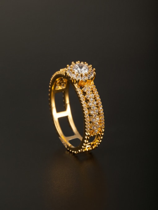 Tabora GODKI Luxury Women Wedding Dubai A Gold Plated Copper Stylish Zircon Ring Of  Combination of 1