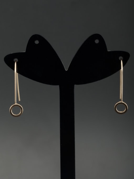 Cubic Y80 Round Gold Plated Gold Drop drop Earring 0