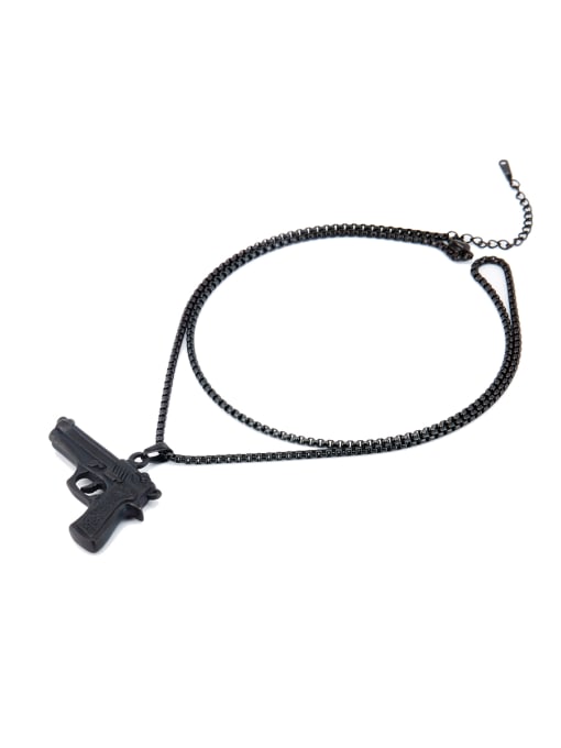 David Wa Gun Color plated Titanium Personalized Black Beautiful necklace 1