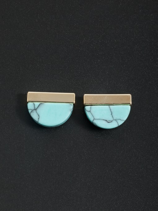 Cubic Y80 The new Gold Plated Turquoise Studs stud Earring with Green