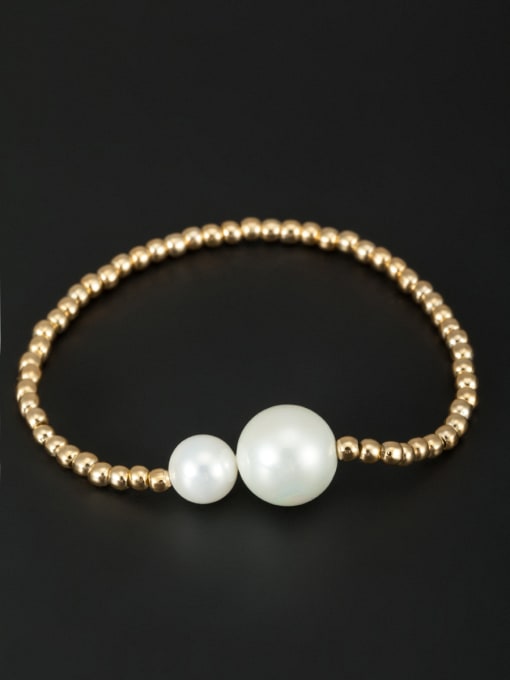 Lauren Mei Model No S504034-002 Blacksmith Made Gold Plated Pearl Round Bracelet 0