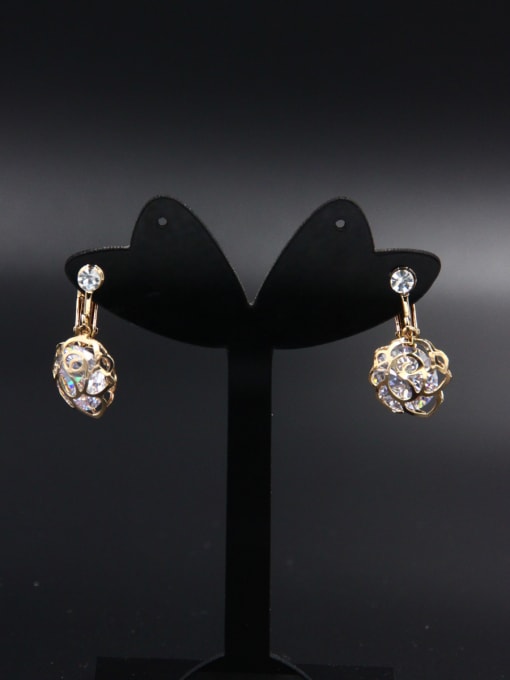 LB RAIDER Model No NY2926MZ15A-003 Flower style with Gold Plated Zircon Drop drop Earring
