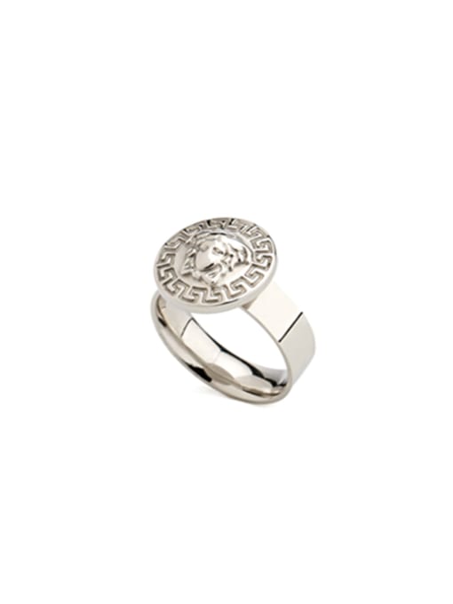 Jennifer Kou New design Silver-Plated Zinc Alloy  Signet Ring in Rust color 0