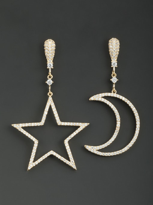 Lauren Mei Custom White Star Drop drop Earring with Gold Plated 0