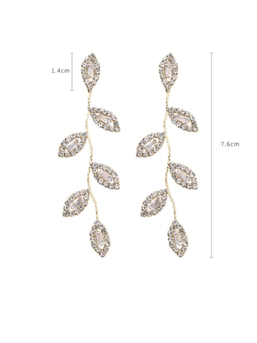 Main plan section Alloy With Gold Plated Luxury Leaf Chandelier Earrings