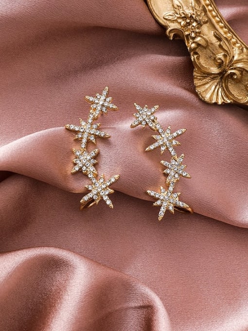 Girlhood Alloy With Rose Gold Plated Fashion Star Drop Earrings 1