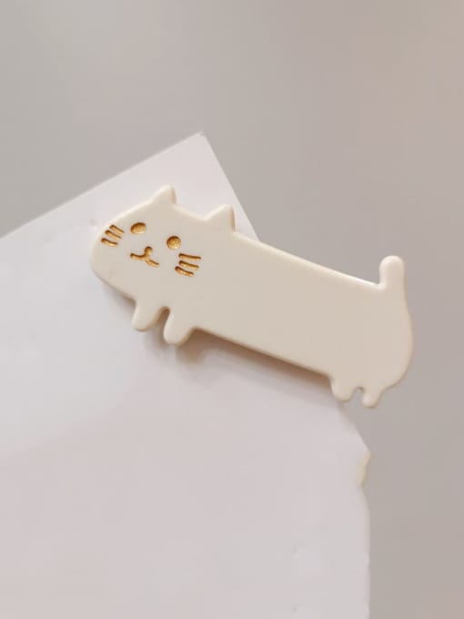 White Alloy With Cellulose Acetate Cartoon Animal Barrettes & Clips