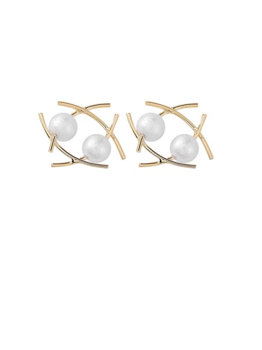 B Square Alloy With Gold Plated Fashion Irregular Stud Earrings