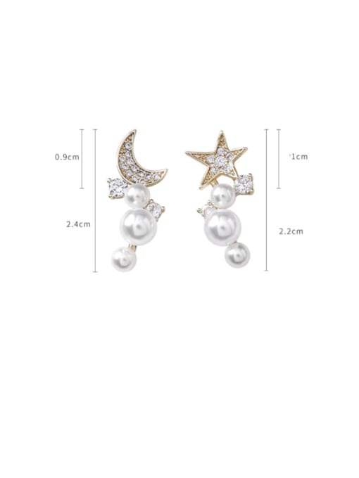 Girlhood Alloy With Gold Plated Fashion Star Drop Earrings 3