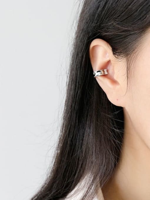 DAKA 925 Sterling Silver With Gold Plated Simplistic Geometric Irregular Pierced ear clips 2