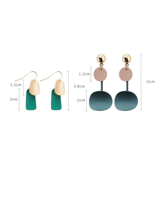 Girlhood Alloy With Rose Gold Plated Simplistic Geometric Hook Earrings 1