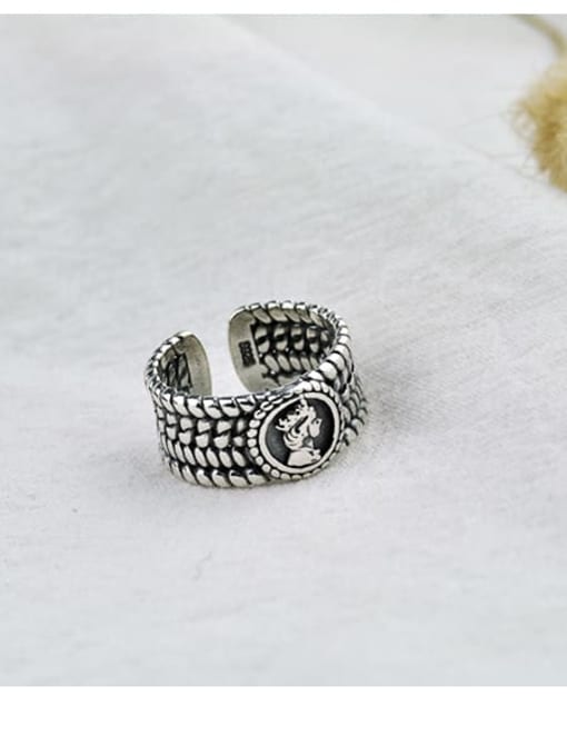 Section B (jz109) Vintage Sterling Silver With Platinum Plated Fashion Round Free Size Rings