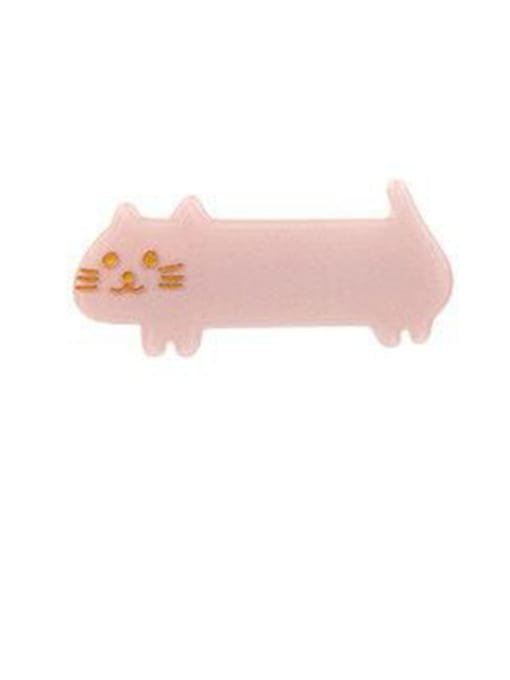 Pink Alloy With Cellulose Acetate Cartoon Animal Barrettes & Clips