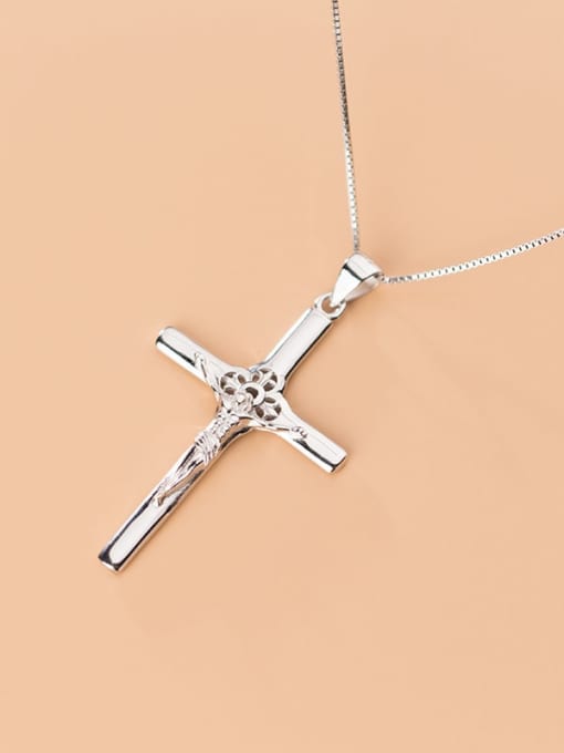 Rosh 925 Sterling Silver With Platinum Plated Fashion Cross Necklaces 1