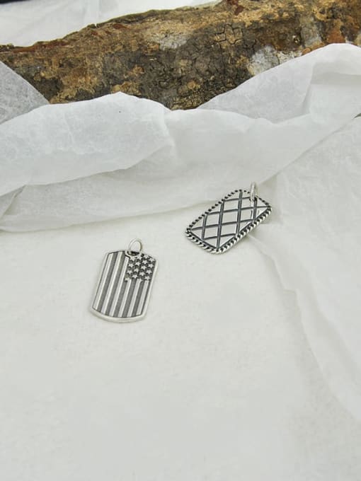 SHUI 925 Sterling Silver With Antique Silver Plated Simplistic Geometric Pendants 1