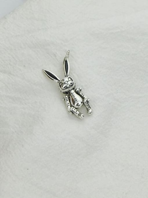 Rabbit (dj118) Vintage  Sterling Silver With Antique Silver Plated Trendy Animal Pendants