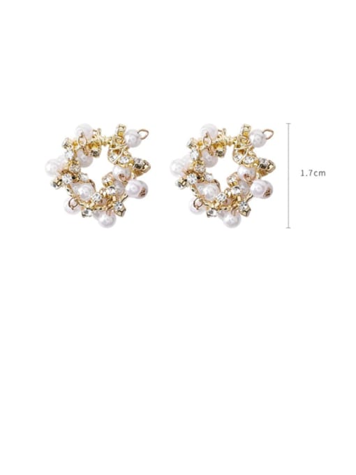 Girlhood Alloy With Gold Plated Fashion Round Stud Earrings 1