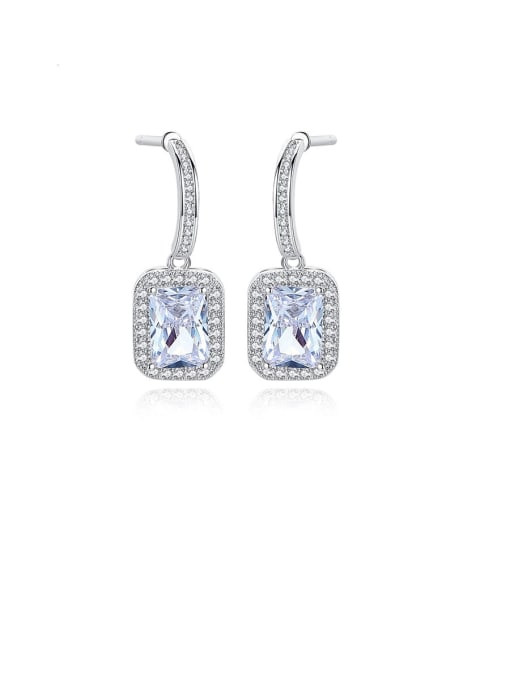 BLING SU Copper With Platinum Plated Fashion Square Drop Earrings 0