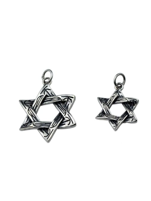 SHUI Vintage Sterling Silver With Antique Silver Plated Simplistic Hollow  Star Pendants 0