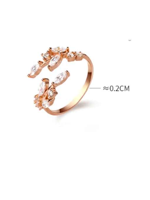 Rosh 925 Sterling Silver With Rose Gold Plated Fashion Irregular Free Size Rings 3