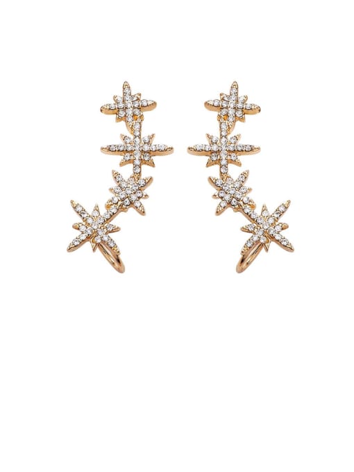 Girlhood Alloy With Rose Gold Plated Fashion Star Drop Earrings