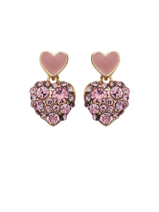 gold Alloy With Gold Plated Fashion Heart Drop Earrings