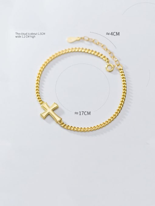Rosh 925 Sterling Silver With Gold Plated Fashion Cross Bracelets 1