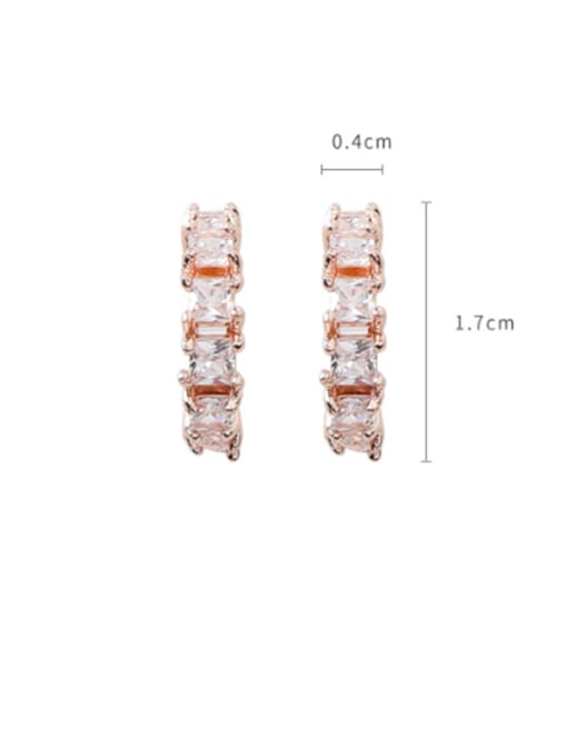 Girlhood Alloy With Rose Gold Plated Simplistic Geometric Drop Earrings 3