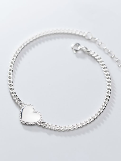 Rosh 925 Sterling Silver With Gold Plated Simplistic Heart Bracelets 4
