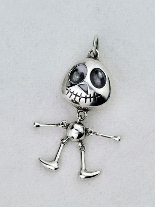 SHUI Vintage Sterling Silver With Personality Joints Can Be Activated Skull Diy 1