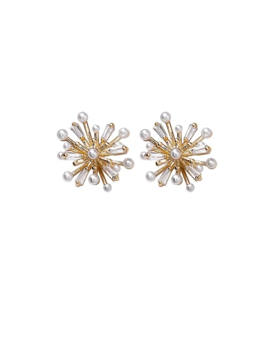 Girlhood Alloy With Gold Plated Fashion Flower Earrings 0