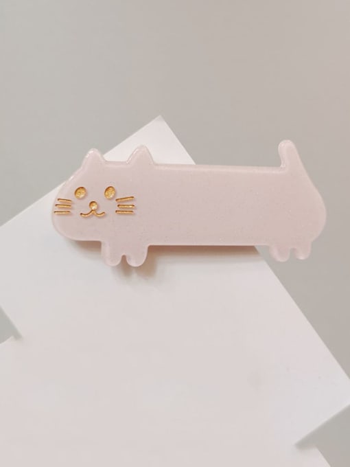 light pink Alloy With Cellulose Acetate Cartoon Animal Barrettes & Clips