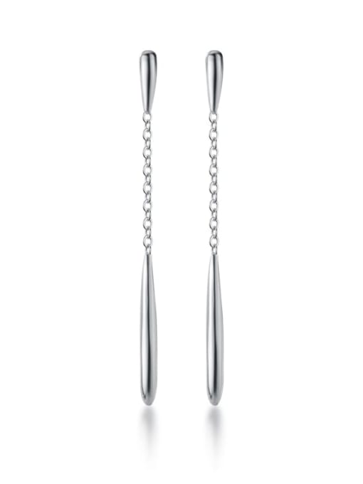 Rosh 925 Sterling Silver With Platinum Plated Fashion Tassel Threader Earrings 3