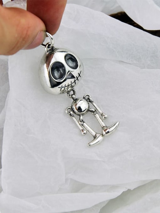 SHUI Vintage Sterling Silver With Personality Joints Can Be Activated Skull Diy 3