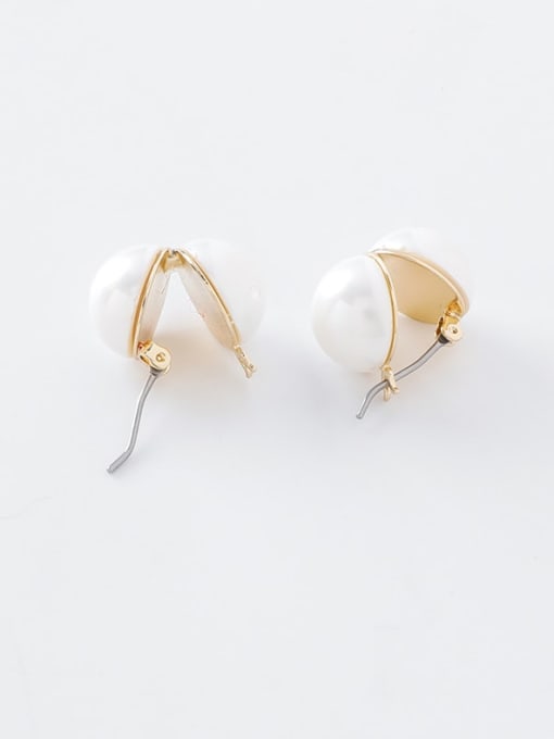 Girlhood Alloy With Gold Plated Simplistic Round Stud Earrings 2