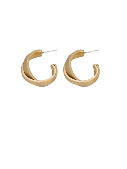 Girlhood Alloy With Gold Plated Simplistic Cross  Irregular Stud Earrings