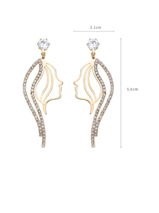Girlhood Alloy With Gold Plated Trendy Irregular Drop Earrings 2