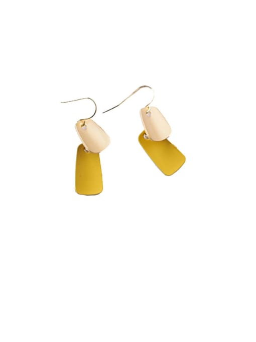 G yellow (trapezoid) Alloy With Rose Gold Plated Simplistic Geometric Hook Earrings