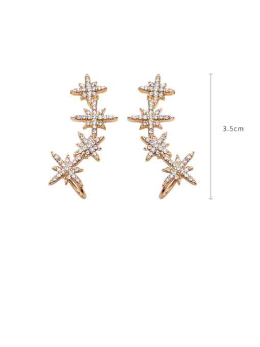Girlhood Alloy With Rose Gold Plated Fashion Star Drop Earrings 2