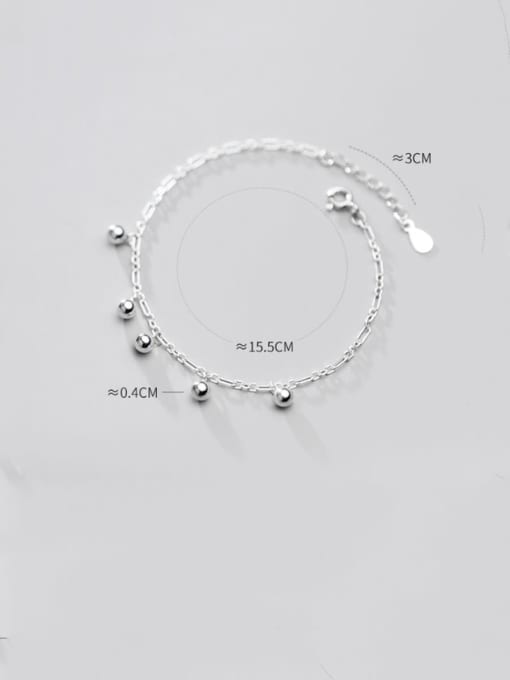 Rosh 925 Sterling Silver With Platinum Plated Simplistic Round Bracelets 1