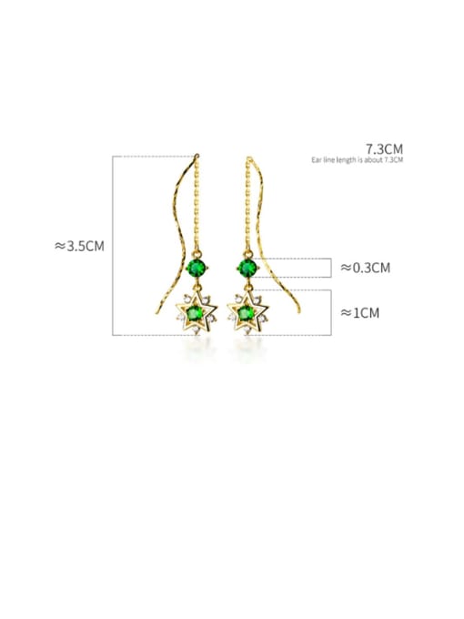 Rosh 925 Sterling Silver With Gold Plated Fashion Star Threader Earrings 4
