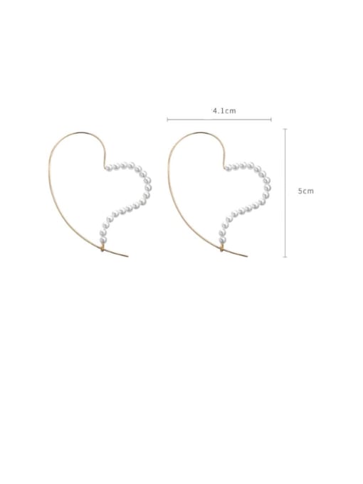 Girlhood Alloy With Gold Plated Simplistic Heart Hoop Earrings 1