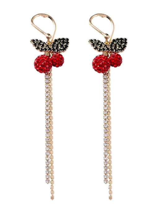 Girlhood Alloy With Gold Plated Fashion Friut Threader Earrings